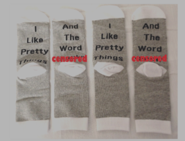 2 PAIR - Women&#39;s &quot;I Like Pretty Things and the Word Fxxx&quot; Funny Sarcasti... - $8.31