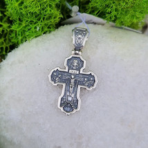 New Pendant Cross Jesus Christ Crucifix Orthodox Russian Sterling 925 Silver Men - £69.30 GBP