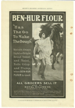 1902 Ben-Hur Flour Antique Print Ad Royal Milling Minneapolis Greek Man Horses - £11.55 GBP