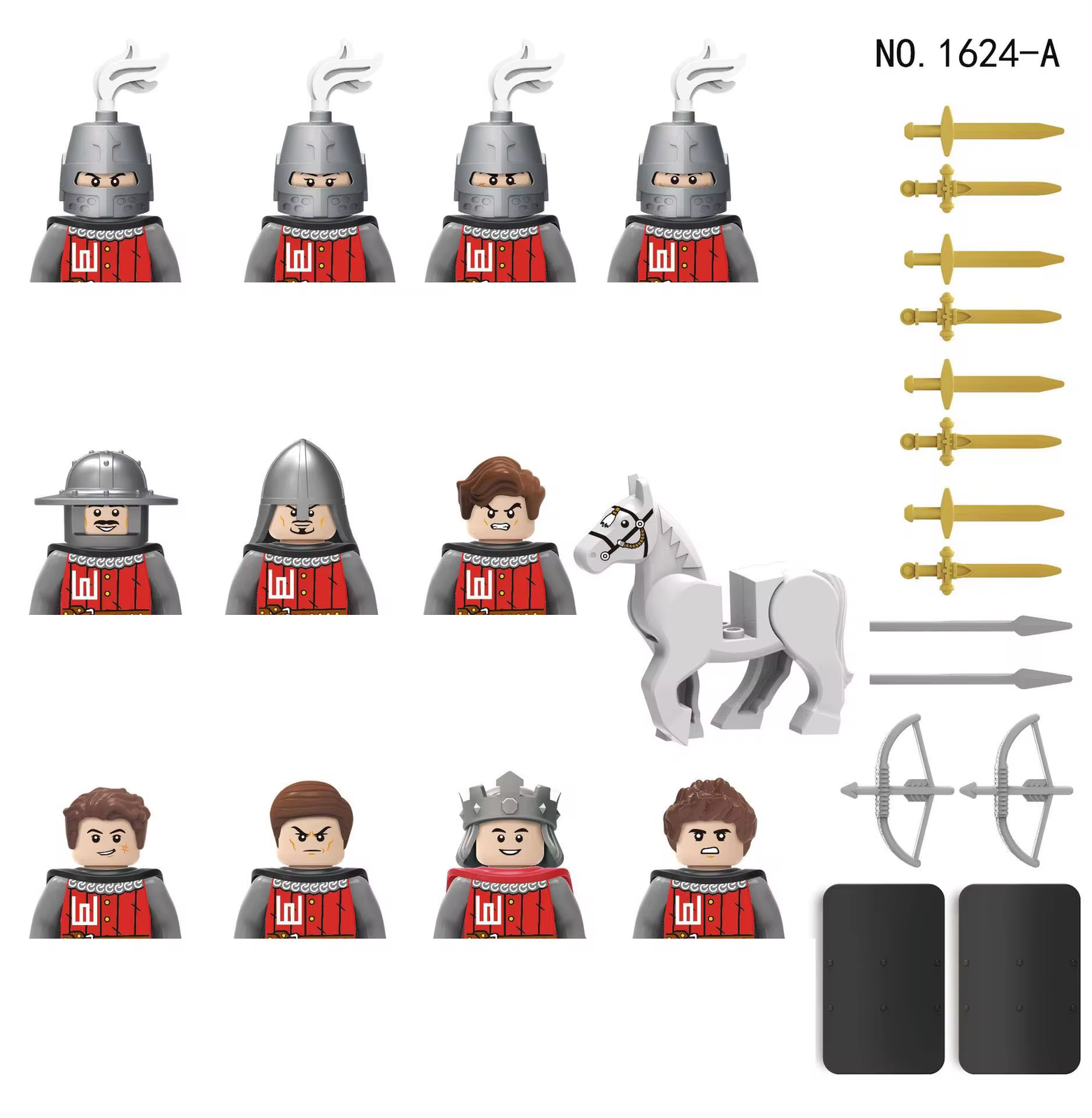 1Set Military Building Blocks Medieval Figures Knights Castle Solider To... - $27.99