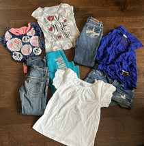 Assorted girls sz 7/8 lot of  8 Items Sweater, Tops, Shorts Jeans - £23.68 GBP