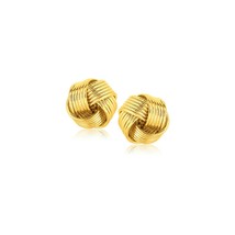 14k Yellow Gold 0.50in Interlaced Women&#39;s Love Knot Stud Earrings - $281.54