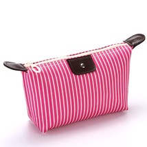 Outdoor lady cosmetic bag fashion striped cosmetic storage box travel business l - £9.46 GBP