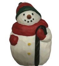 Vintage Department 56 Snowman Christmas Ornament Ceramic Retired 90s - £21.57 GBP