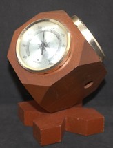 Vintage Gemini Mid-Century Wooden Cube on Base Weather Station - £13.18 GBP