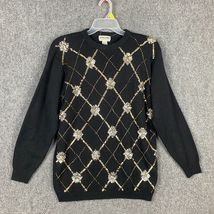 Alfred Dunner Sweater Women&#39;s Petite Large PL Acrylic Blend Black Adults - $19.54 CAD