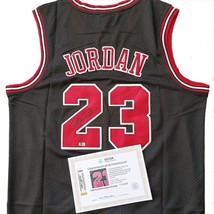 Michael Jordan Signed Autographed #23 Chicago Bulls Jersey Black - COA - $795.74