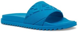 Nib Fendi Men&#39;s Blue Ff Logo Slides Sandals New 12US 11UK 45EU - £232.05 GBP