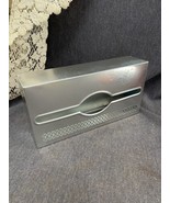 Vtg Kleenex Tissue Dispenser Silver Metal Box Holder MCM Wall Mount Retro - £14.80 GBP