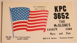 Vintage Ham CB radio Amateur Card KPC 3652 Portland Oregon - $4.94