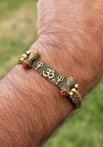 OM Trishul bracelet kara Hindu Good Luck Kada Evil Eye Protection bangle... - $27.49