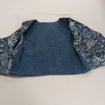 Katch Me San Francisco Women's Blue Cotton Floral Denim Reversible Vest Size L image 9