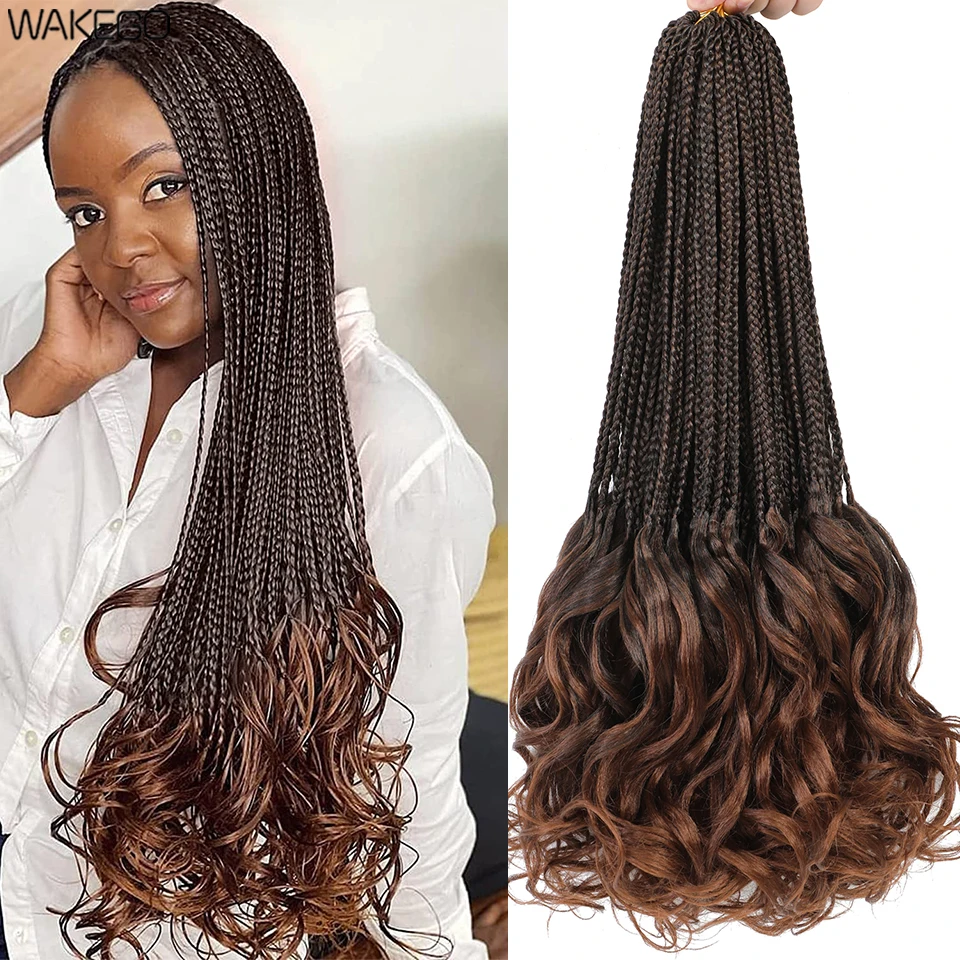 24 18 14 Inches French Curly Crochet Braids New Goddess Box Braids Bouncy French - £4.67 GBP+