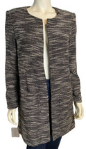 Harlowe &amp; Graham Black and White Woven Open Coat Lined Size L - $37.99