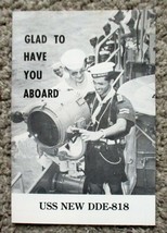 Uss New DDE-818 &quot;Glad To Have You Aboard&quot; Booklet -Destroyer Force Circa 1960 - £14.60 GBP