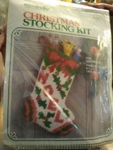 Vintage Noel Christmas Stocking Kit  Wonder Art #6924  6.5 x 10 inch stocking - $13.90