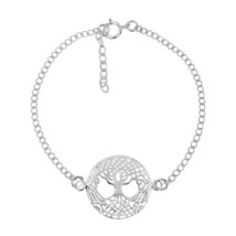 Immortal Tree of Life Celtic Sterling Silver Chain Link Bracelet - £12.44 GBP