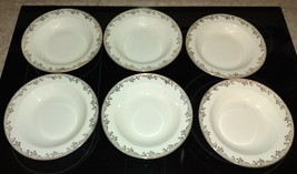 6pc Antique Edwin M Knowles 1930&#39;s China Hostess Rimed Cereal/Soup Bowl Set 37-8 - £47.39 GBP