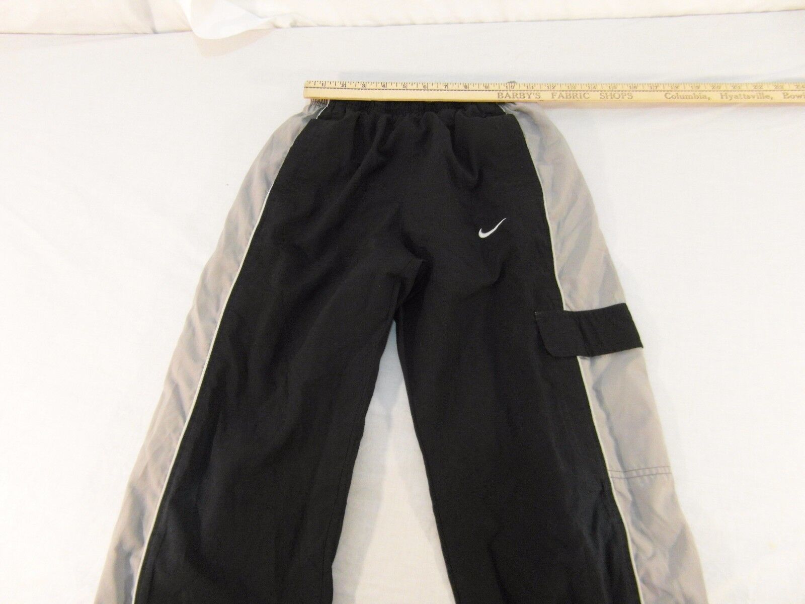 Primary image for Children Youth Boy's Nike Lined Black Gray Stripe Athletic Sweatpants 30832