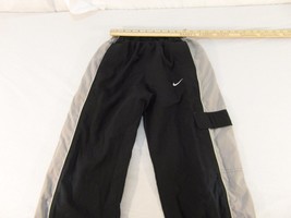 Children Youth Boy&#39;s Nike Lined Black Gray Stripe Athletic Sweatpants 30832 - $12.78