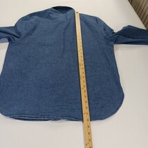 Vintage Palm Club Women's Blue Cotton Long Sleeve Denim Shirt Blouse Top image 9