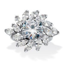 PalmBeach Jewelry Platinum-plated Silver Round and Marquise Cut Cocktail... - $55.82