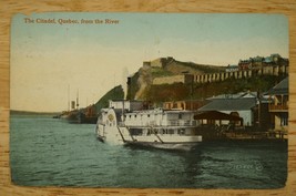 Vintage Ship Postcard The Citadel Quebec Canada on the River Steamship - £6.74 GBP