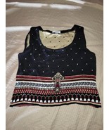 St John Sport Marie Multicolor  M Sleeveless Santana Knit Top Gold  Shim... - $59.70 CAD