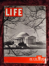RARE LIFE Magazine April 12 1943 LAST PHOTOS RACHMANINOFF RACHMANINOV - £25.60 GBP