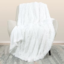 White Extra Soft Faux Fur Throw Blanket, Sofa, Chair, Lightweight Fluffy... - £33.16 GBP