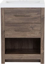 Spring Mill Cabinets Fisk Bathroom Vanity With Sink, 24.5&quot; W X, Vintage Oak - £324.63 GBP