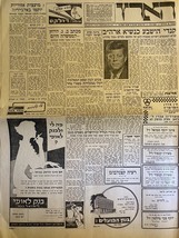 Newspaper Israel Haaretz Kennedy The President Of USA 22/01/1961 - $440.69 MXN