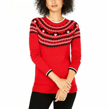 Charter Club Women&#39;s Scotty Dog Fairisle Sweater Red XL NWT - £38.44 GBP