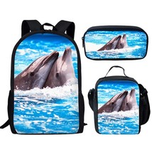 Children School Bags set for Girls Boys  Dolphins Schoolbag kids Primary school  - £119.98 GBP