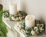 Set of 2 Berry and Leaves Candle Rings by Valerie in Ivory - $193.99