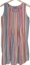 Pine Cone Hill Lounge Dress Womens S/M Multicolor Striped Pintuck Tunic ... - $24.47