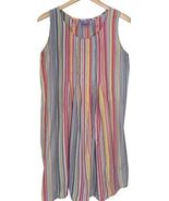 Pine Cone Hill Lounge Dress Womens S/M Multicolor Striped Pintuck Tunic ... - $24.47