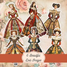Royal Paper Dolls Printable Kit, Junk Journal Set - $74.54 MXN