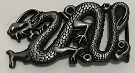 Silver 3D Ancient Chinese Dragon Belt Buckle Tattoo China - £11.38 GBP