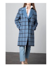 Kinross plaid notch collar coat in Blue Multi - size M - £372.66 GBP