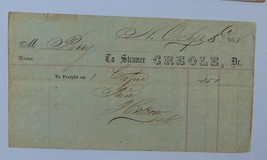 1858 Steamer Paddlewheeler CREOLE Bill of Lading Pensacola Gov. Perry of... - £108.30 GBP