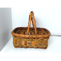 Small Apple Basket w/ Porcelain Handle - Rope Weave - Farmhouse Decor Be... - $168.69 MXN