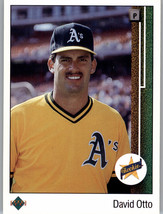 1989 Upper Deck 4 David Otto Misprint  Star Rookie Card Oakland Athletics - £1.37 GBP