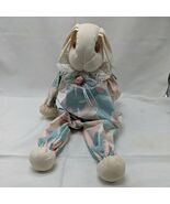 Handmade Bunny Block With Daffodil Pajamas Plush Stuffed Animal 10&quot; - €6,16 EUR