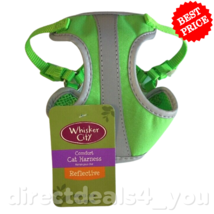 Whisker City Comfort Small Reflective Green Cat Harness 13&#39;&#39;-16&#39;&#39; - £12.72 GBP