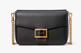 Kate Spade Katy Textured Leather Flap Chain Crossbody Clutch ~NWT~ Black - €151,53 EUR
