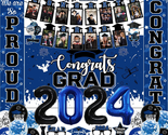 Graduation Decorations Class of 2024, Blue Graduation Decorations Banner... - $39.55