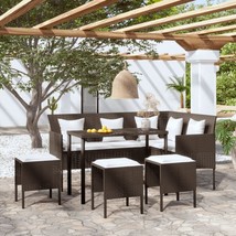 Outdoor Garden Patio Poly Rattan 5 Piece L-Shaped Corner Sofa Set Cushions Table - £325.06 GBP+