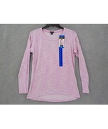 CHAMPION LONG SLEEVE TSHIRT LADIES SZ L (12-14) PURPLE PEACOCK HI LOW CR... - $6.99