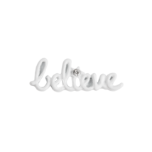 Origami Owl Charm Disney (New) White &quot;Believe&quot; - White Letters W/ Crystal - £8.13 GBP